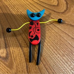 Vintage 1980s Godley Schwan Chicago Cat Brooch Pin Abstract Art Plastic